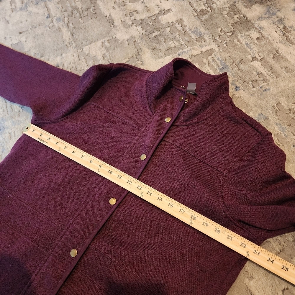 Eddie Bauer Purple sweater jacket button front women's size XL - Picture 12 of 16